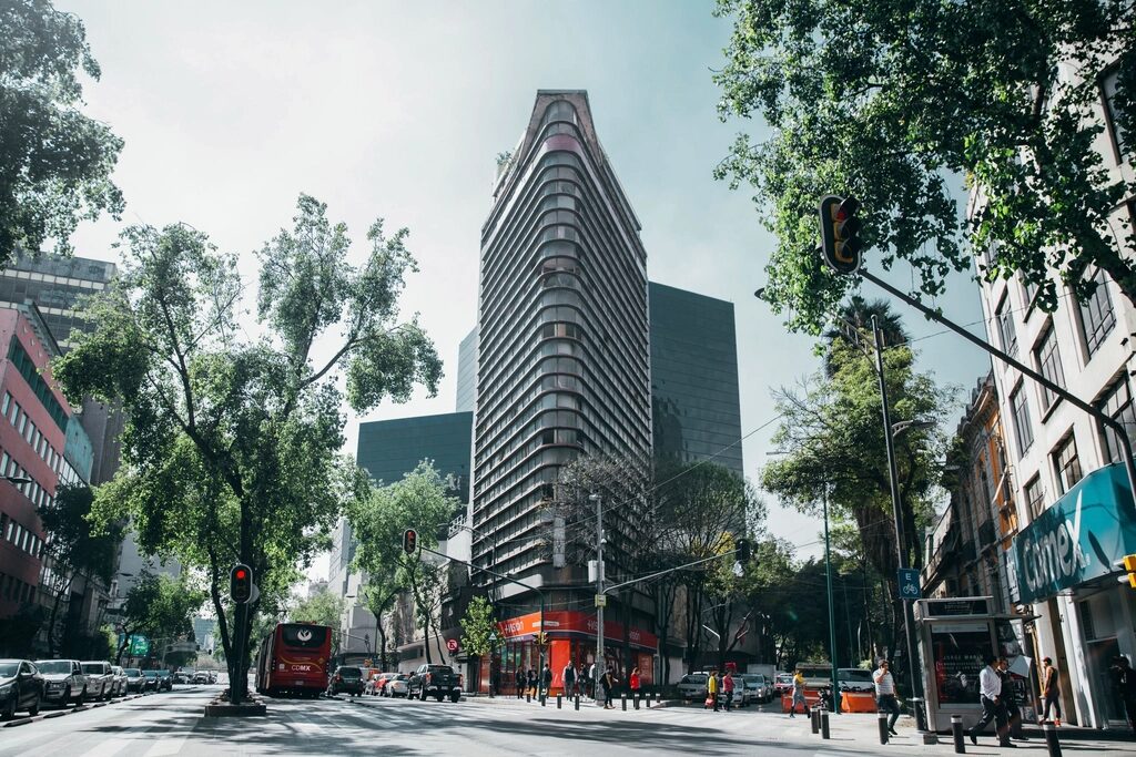 Glass-clad commercial office building